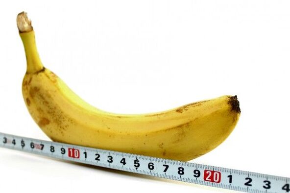 penis measurement on a banana sample