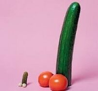 large and small penis sizes using vegetables as an example